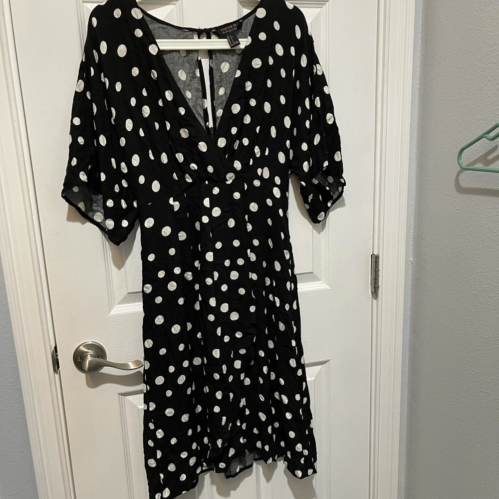 Forever21 Polka Dot Black Dress